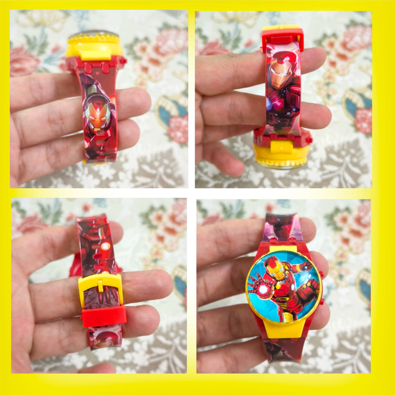 ساعت مچی دیجیتال پسرانه مدل بند سیلیکونی قاب چرخان طرح مرد آهنی ساعت مچی دیجیتال پسرانه مدل بند سیلیکونی قاب چرخان طرح مرد آهنی