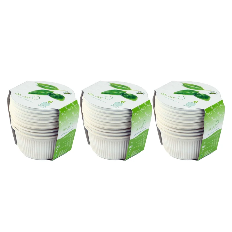کاسه یکبار مصرف آملون مدل A550+lid سه بسته 6 عددی