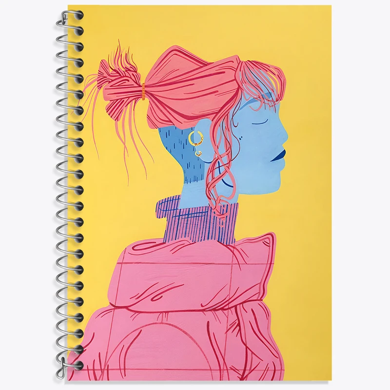 دفتر زبان 50 برگ خندالو مدل دو خط طرح دخترانه کد N5675