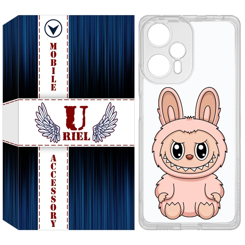 کاور یوریل مدل Clear کد 138 طرح لبوبو Labubu مناسب برای گوشی موبایل شیائومی Poco F5