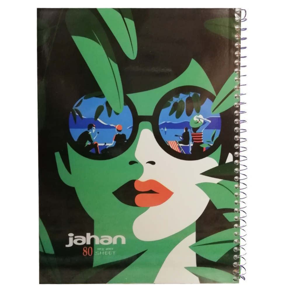 دفتر مشق 80 برگ جهان مدل لایف استایل طرح دختر و ساحل کد 012