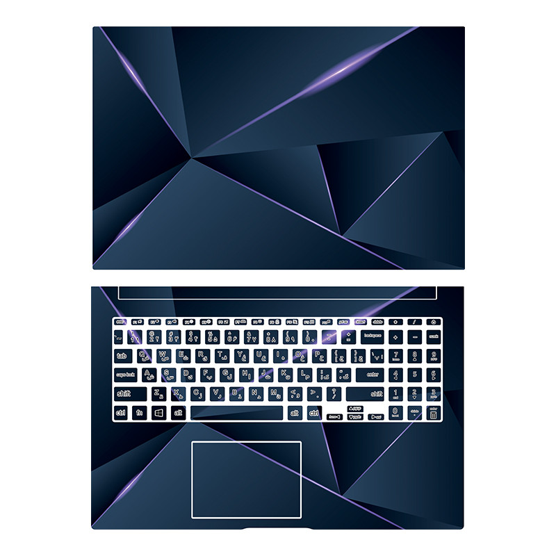 استیکر لپ تاپ توییجین و موییجین مدل هندسی 41 مناسب برای لپ تاپ ایسوس Vivobook 15 X513, K513 به همراه برچسب حروف فارسی کیبورد
