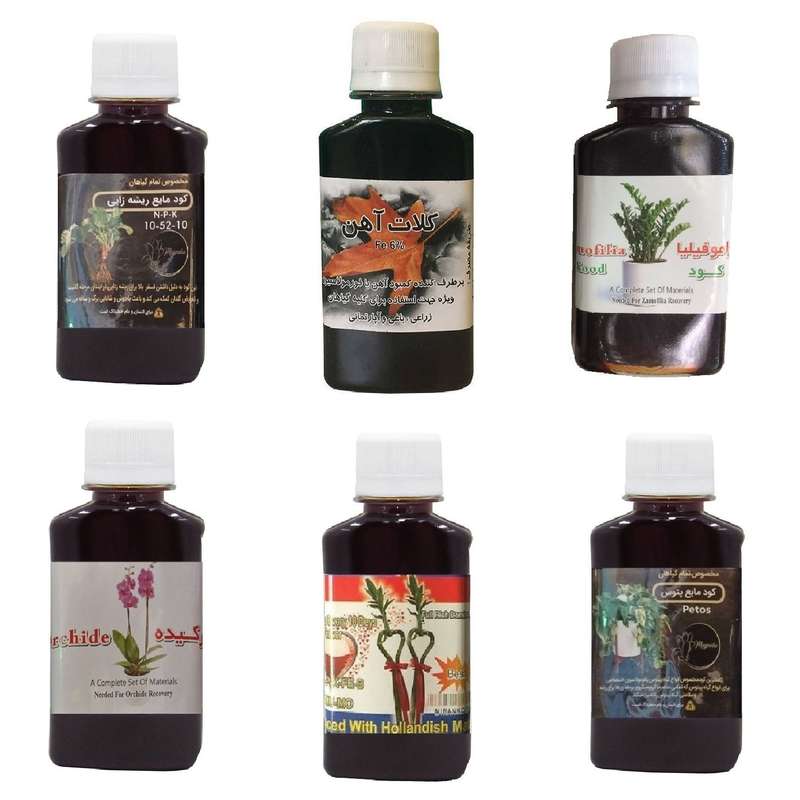 کود مایع فسفر ریشه زایی 10-52-10 و کلات آهن و کود زاموفیلیا و کود ارکیده و کود بامبو و کود پتوس مدل life drop حجم 120 میلی لیتر