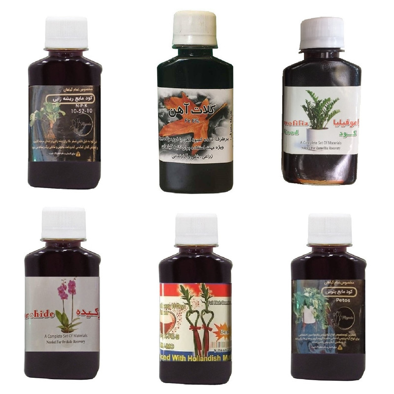 کود مایع فسفر ریشه زایی 10-52-10 و کلات آهن و کود زاموفیلیا و کود ارکیده و کود بامبو و کود پتوس مدل life drop حجم 120 میلی لیتر