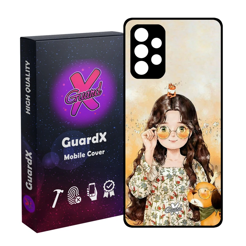 کاور گارد ایکس طرح Girl مدل Glass10253 مناسب برای گوشی موبایل سامسونگ Galaxy A73
