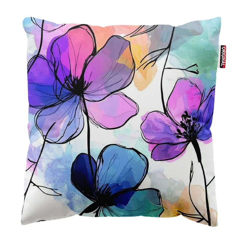  کوسن پاد آفرین طرح گل سایز 30*30 سانتی متر کد 1154