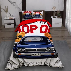 سرویس روتختی مدل تدی طرح HOP ON یکنفره 5 تکه