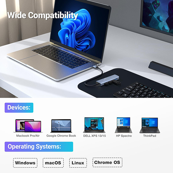 هاب 4 پورت USB-C مدل HB045A