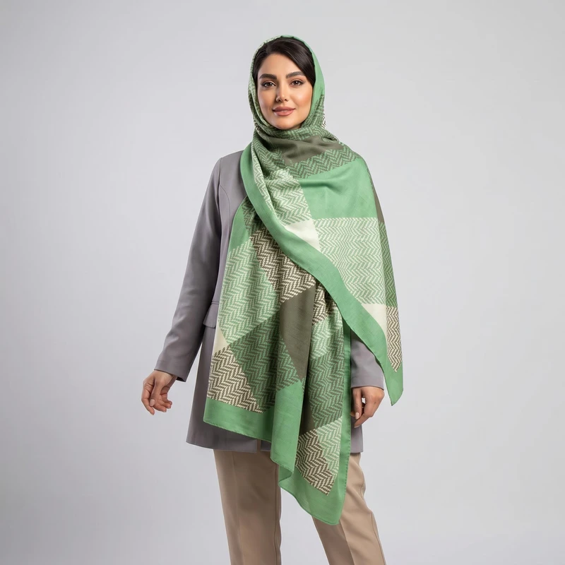 شال زنانه مدل پاییزه طرح هندسی جدید 1402 کد ana-1816