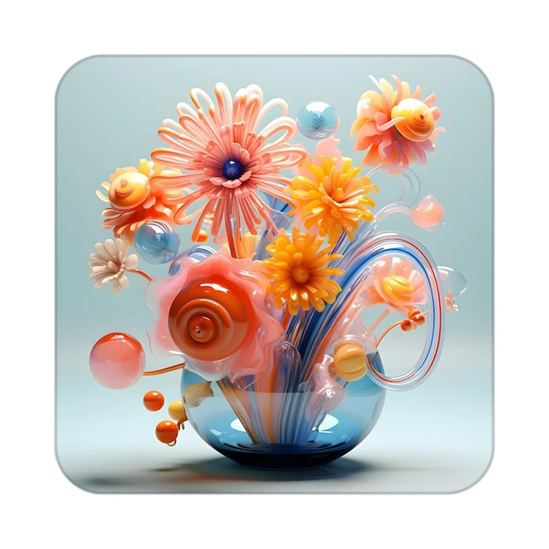 زیر لیوانی کاکتی طرح گل مدل mp19392