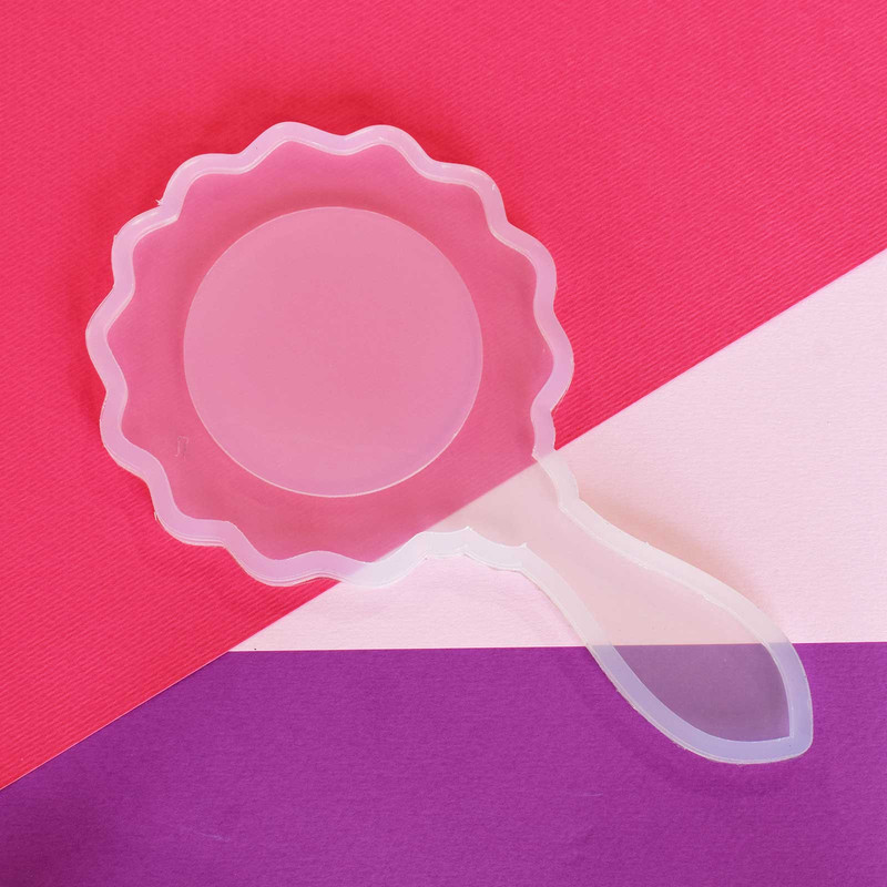 قالب رزین مدل آینه دستی طرح دایره