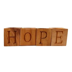 جاشمعی چوبی مدل HOPE کد SH700 مجموعه 4 عددی