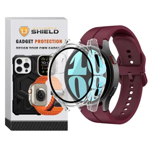 Ultimate Shield Silic ORG_Clear GRD Band for Samsung Galaxy Watch 6 40mm with cover