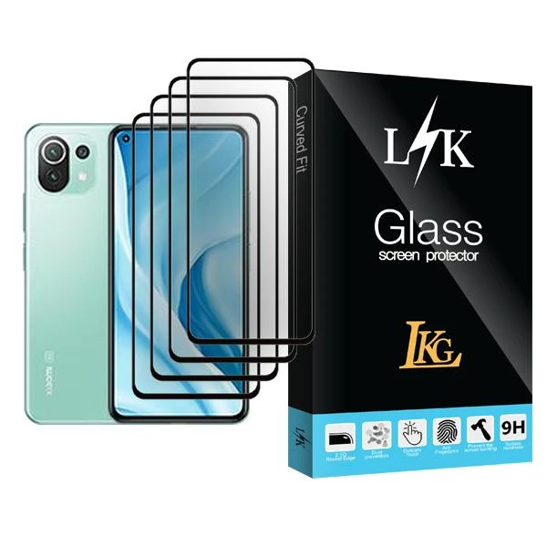 محافظ صفحه نمایش ال کا جی مدل LK Glass MIX004 مناسب برای گوشی موبایل شیائومی Mi 11 Lite 5G بسته چهار عددی