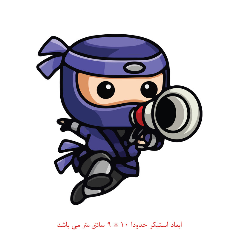 برچسب لپ تاپ پویا مارکت طرح نینجا کد 1037
