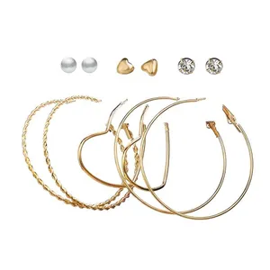 گوشواره حلقه ای زنانه کد s0114 مجموعه 6 عددی