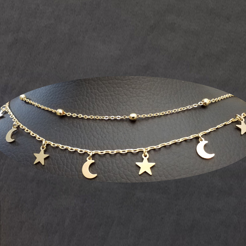 پابند زنانه مدل ماه و ستاره