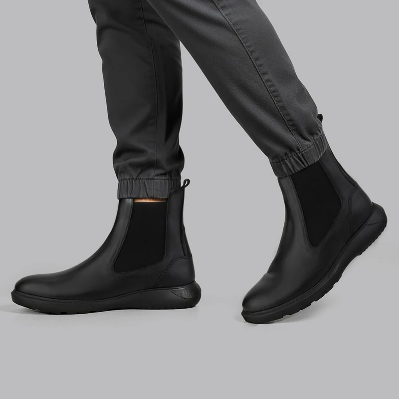 نیم بوت مردانه چرم مشهد مدل j6202-001