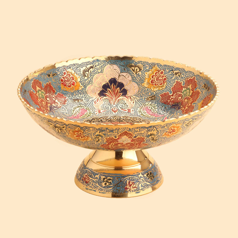 میوه خوری برنجی مدل لب کنگره گود 3068