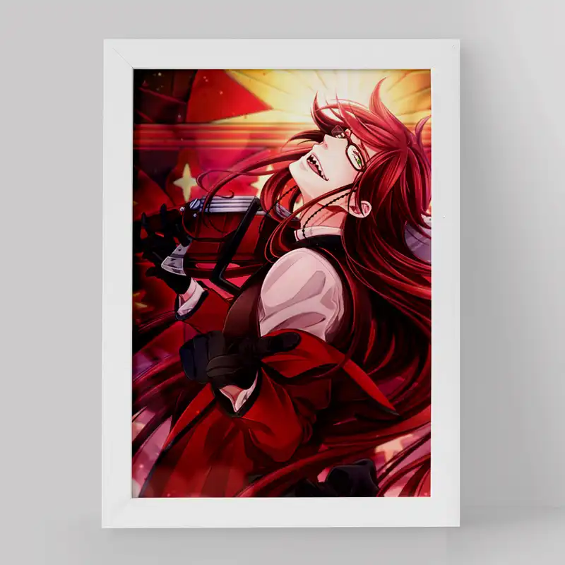 تابلو خندالو مدل گریل انیمه خادم سیاه کد 16302