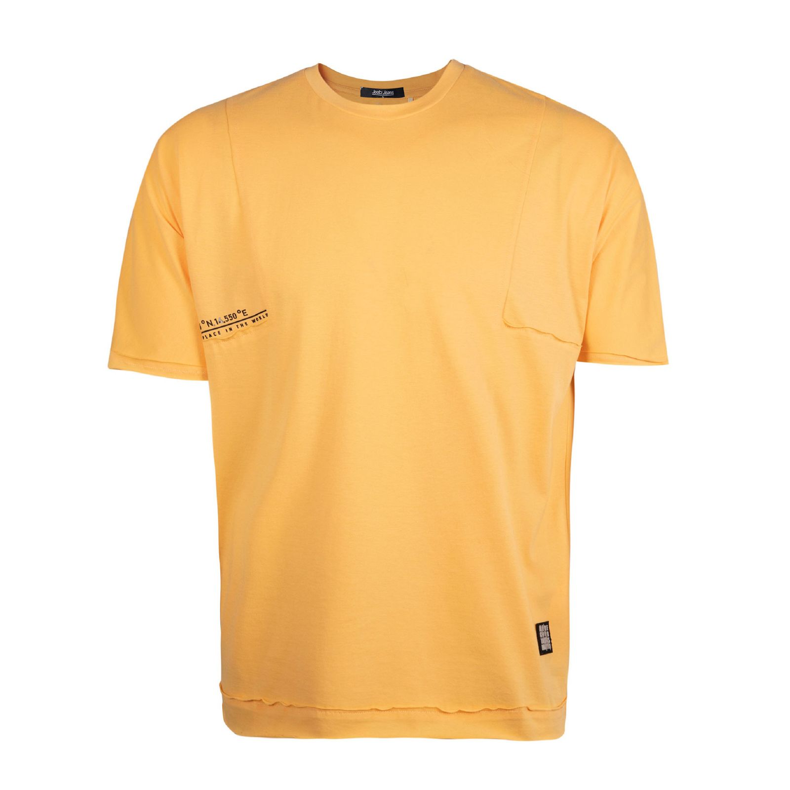 تی شرت آستین کوتاه مردانه جوتی جینز مدل یقه گرد کد 1551148 رنگ نارنجی روشن