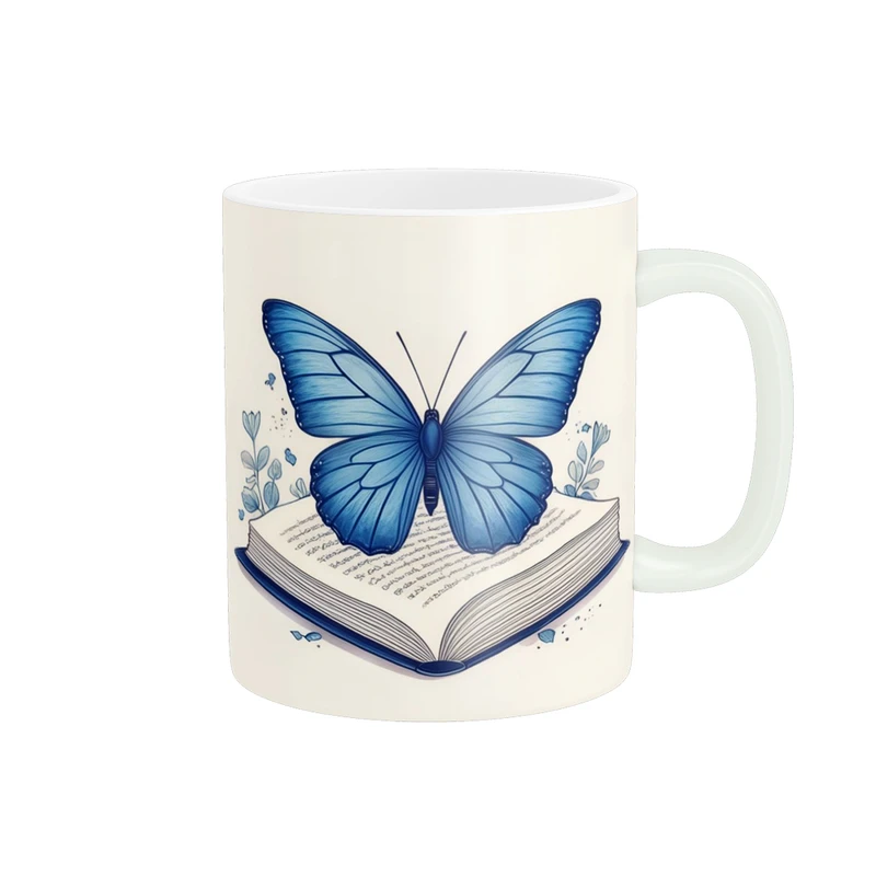 ماگ پادآفرین مدل کتاب و پروانه کد p1831