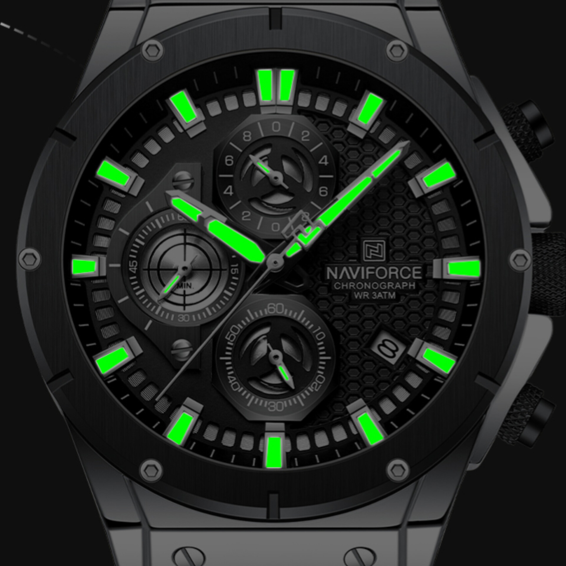 ساعت مچی عقربه‌ای مردانه نیوی فورس مدل NF8027-SB