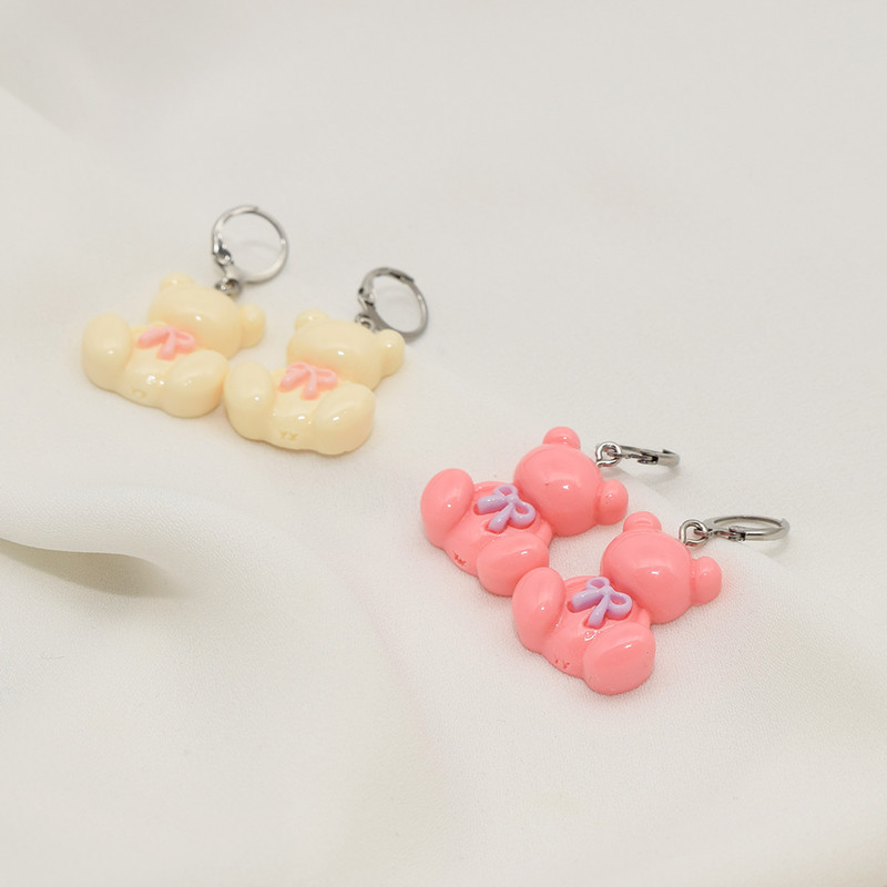 گوشواره دخترانه دلنار گالری مدل تدی و پاپیون