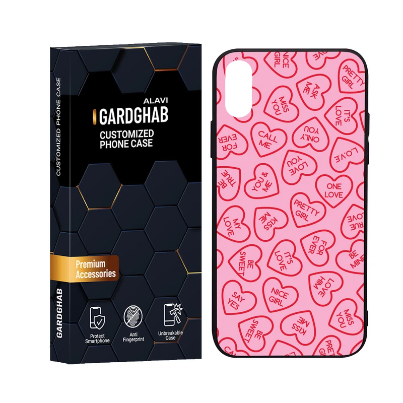 کاور گارد قاب علوی مدل دورژله ای پشت گلس عاشقانه مناسب برای گوشی موبایل اپل iPhone X / XS