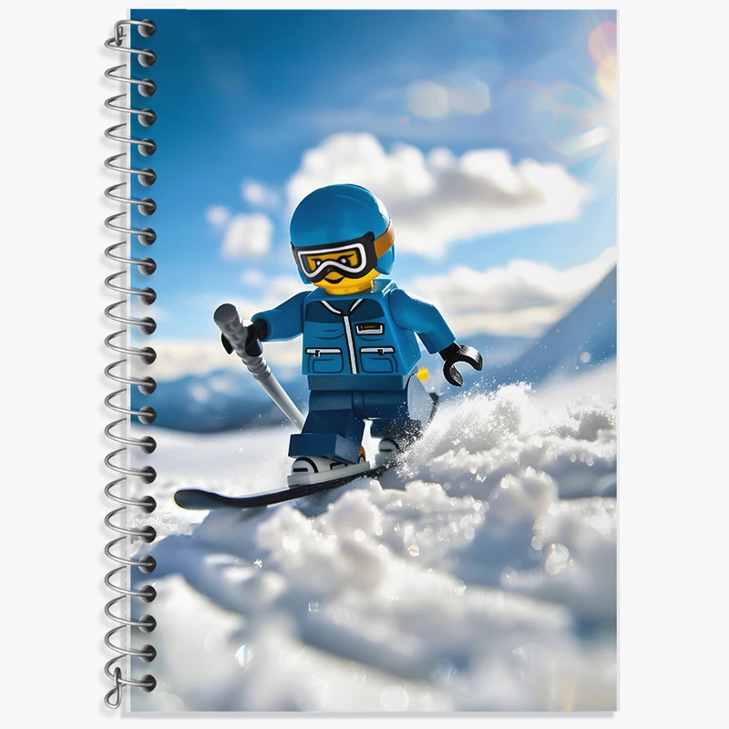 دفتر زبان 50 برگ خندالو مدل سه خط طرح لگو (Lego) کد F6818