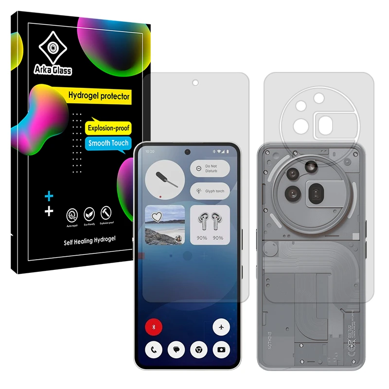 محافظ صفحه نمایش مات آرکا گلس مدل Tough مناسب برای گوشی موبایل ناتینگ Phone 3a Pro به همراه محافظ پشت گوشی
