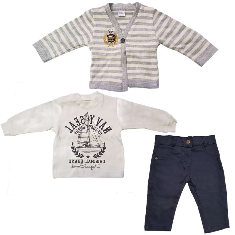 ست 3 تکه لباس نوزادی مدل ملوانی NAVY SEAL