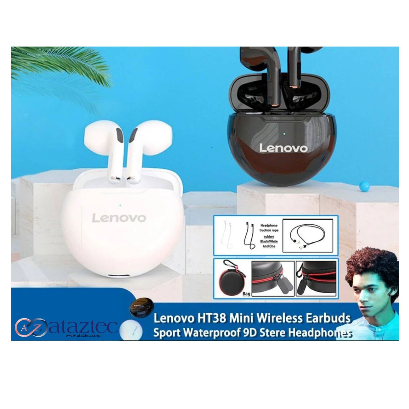 هدفون مخصوص بازی بی سیم لنوو مدل HT38 5.0 -  - 29