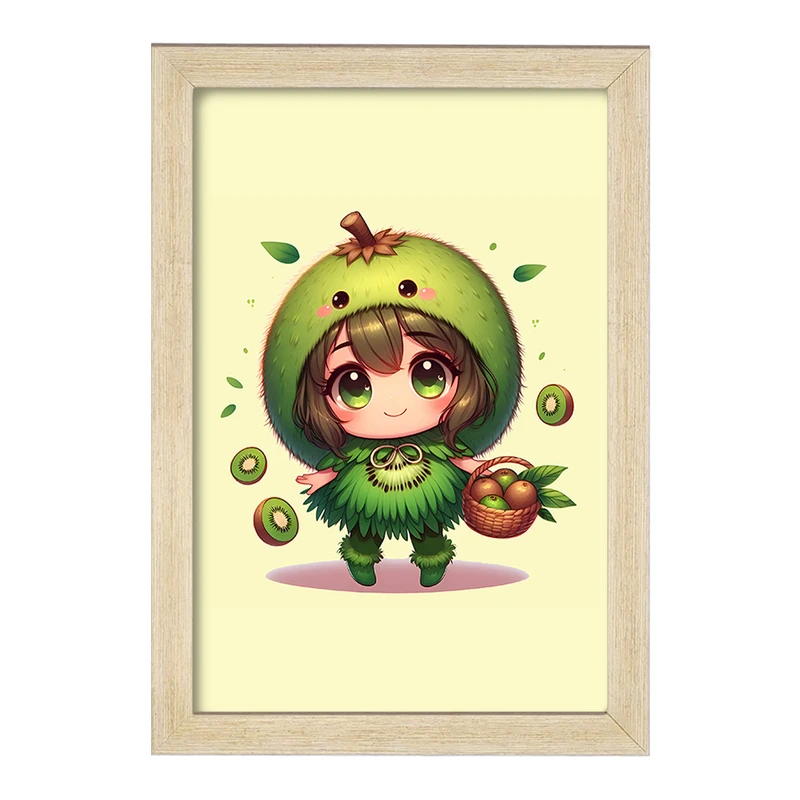 تابلو خندالو مدل دختر و کیوی کد F5421