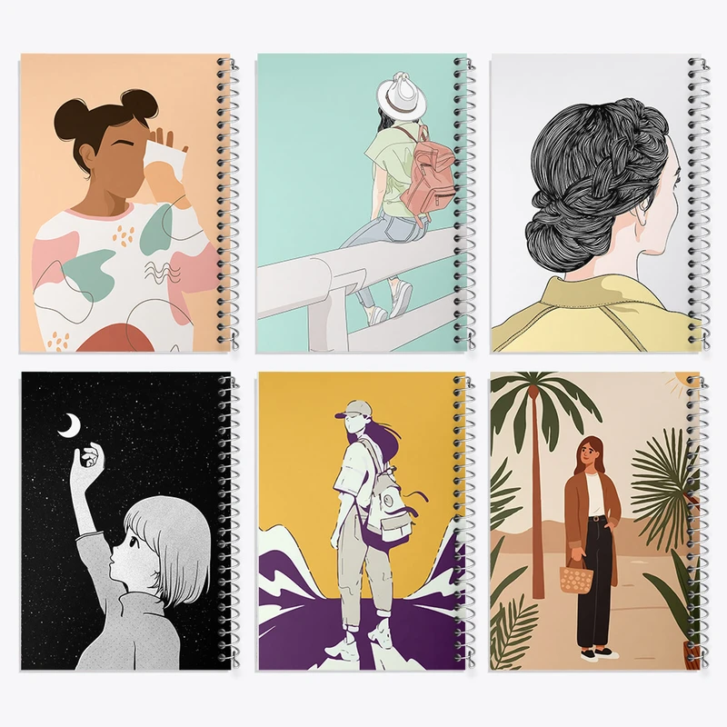 دفتر نقاشی 50 برگ خندالو طرح دخترانه کد 215 مجموعه 6 عددی