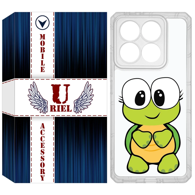 کاور یوریل مدل Clear کد 59 طرح لاکپشت مناسب برای گوشی موبایل شیائومی 14T / 14T Pro