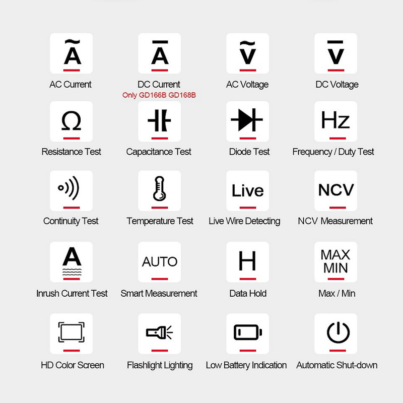 کلمپ آمپر متر جی وی دی ای مدل GD166B کلمپ آمپر متر جی وی دی ای مدل GD166B