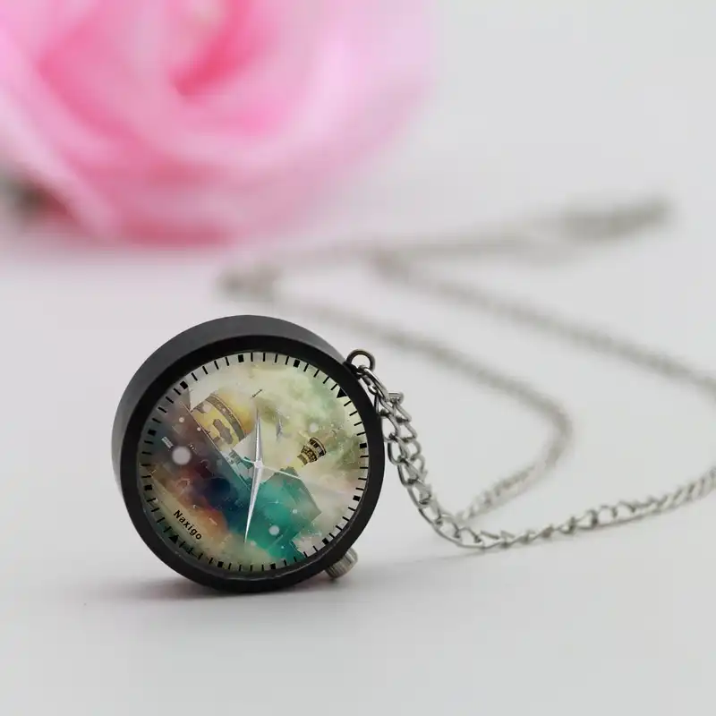 ساعت گردنبندی عقربه ای ناکسیگو مدل حرم امام رضا کد NF12653