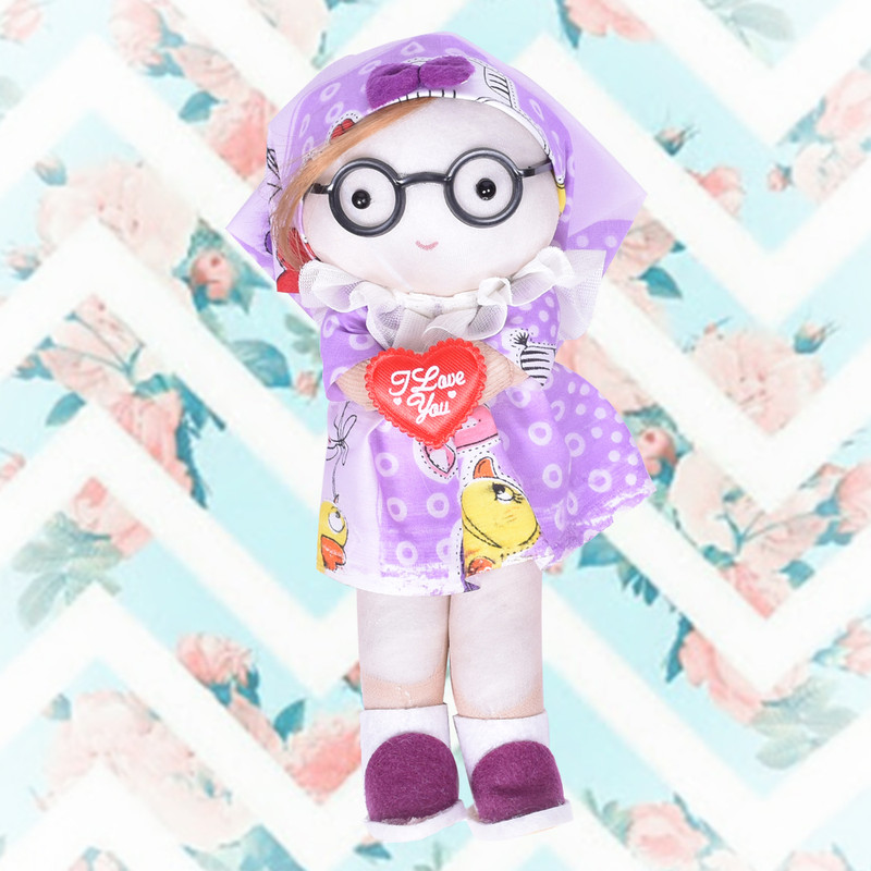  عروسک مدل دختر روسی طرح عینکی کد 7852 ارتفاع 23 سانتی متر