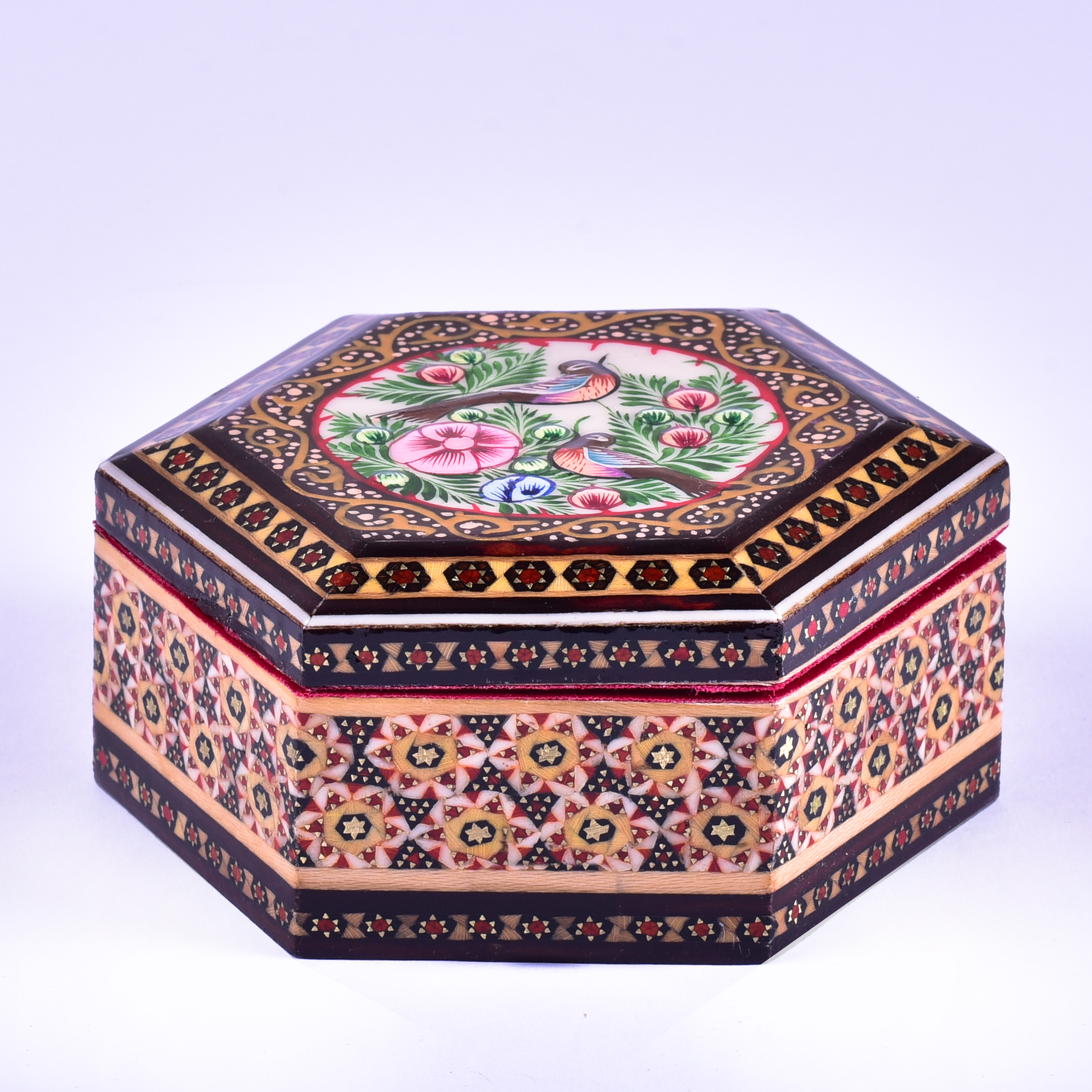 جعبه جواهرات خاتم کاری طرح بوستان کد 1212