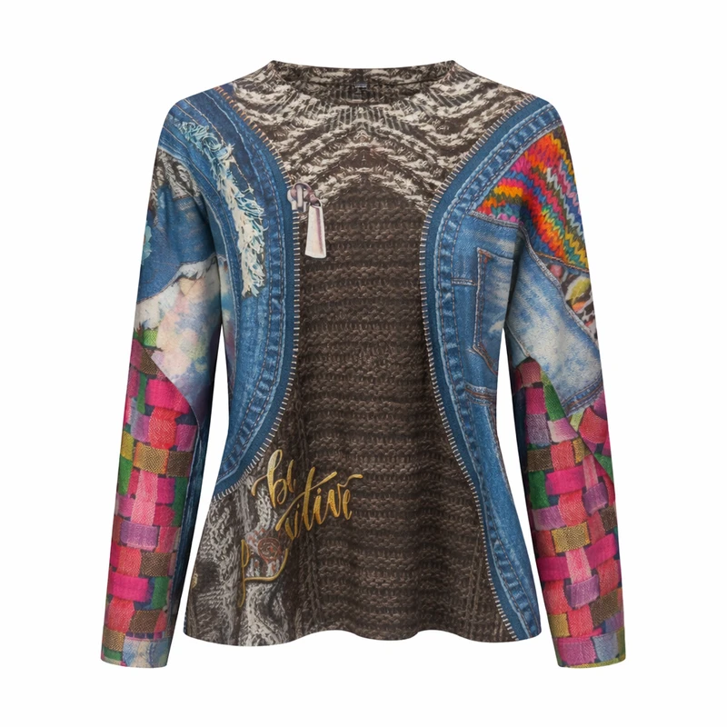 بلوز آستین بلند یقه گرد زنانه مدل ۴۵۴۶۶