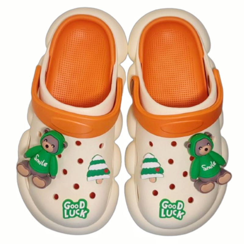 دمپایی زنانه مدل کراکس عروسک دار طرح خرسی