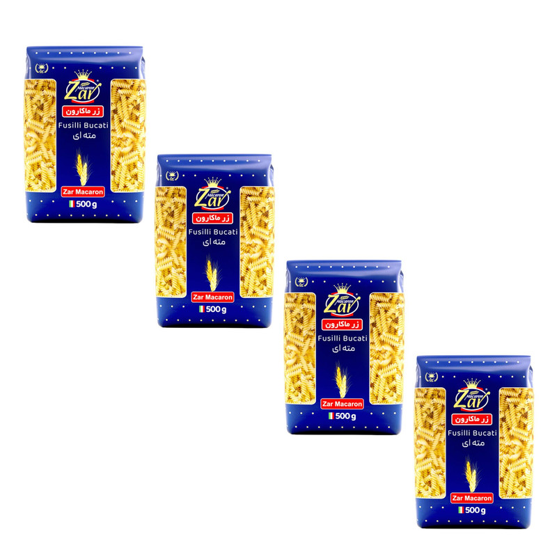 ماکارونی فرمی مته ای زرماکارون - 500 گرم بسته 4 عددی