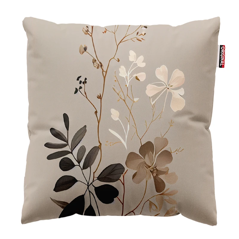 کوسن پاد آفرین مدل مینیمال طرح گل و برگ کد PK302922 سایز 30*30 سانتی متر