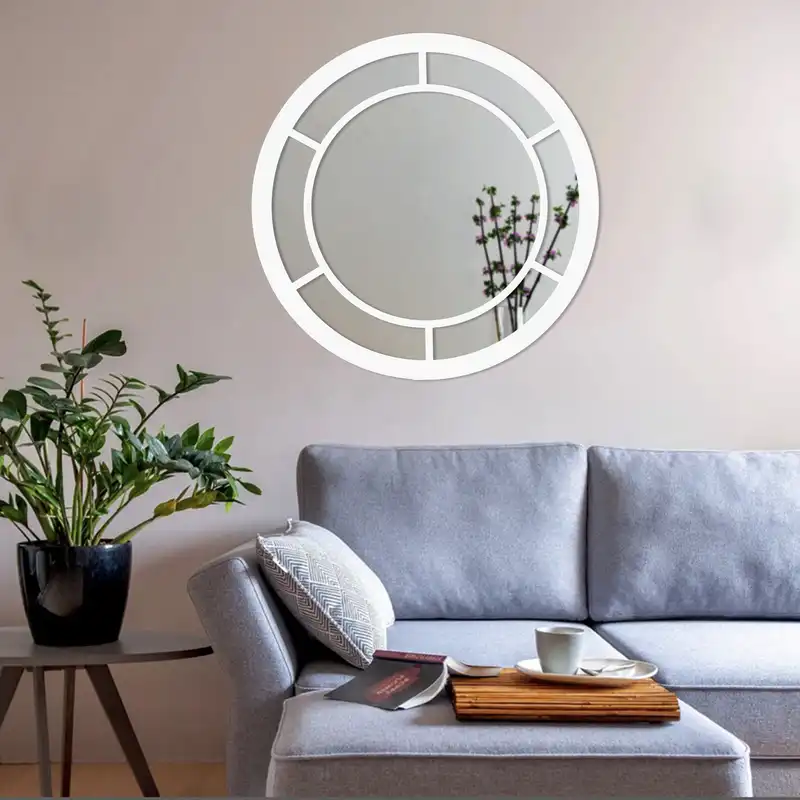 آینه مدل گرد چوبی تبسم w-70