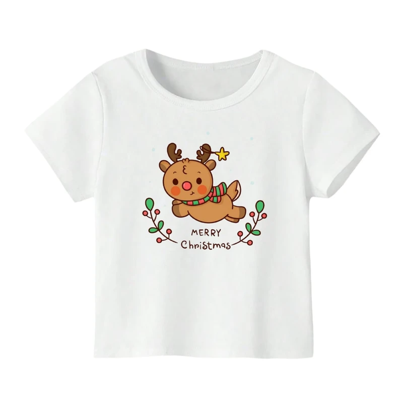 تی شرت آستین کوتاه بچگانه مدل گوزن کریسمس کد 10