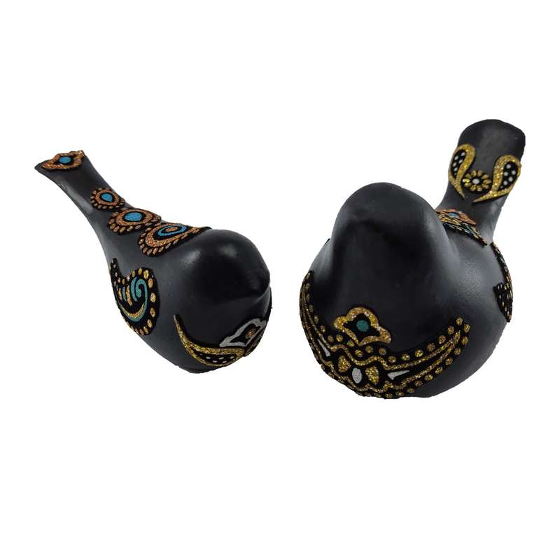 مجسمه سفالی طرح مرغ عشق مدل SA01 مجموعه 2 عددی