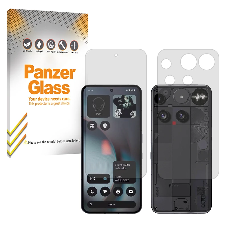 محافظ صفحه نمایش شفاف پنزرگلس مدل Resistant مناسب برای گوشی موبایل ناتینگ  Phone 3به همراه محافظ پشت گوشی 