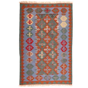 گلیم دستبافت دو متری طرح قشقایی کد 141018