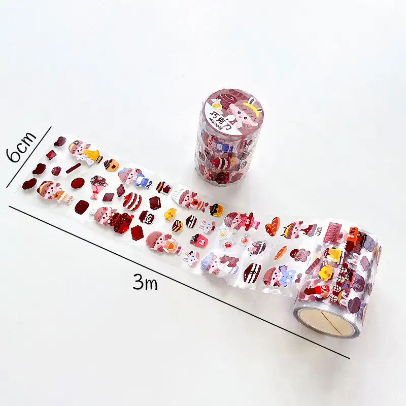 برچسب مدل برش خورده طرح دختر کیک فروش